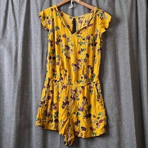 Old Navy mustard floral romper
